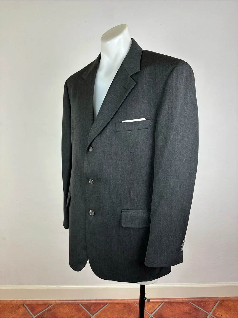 Brooks Brother’s Worsted Wool Blazer in Dark Charcoal
